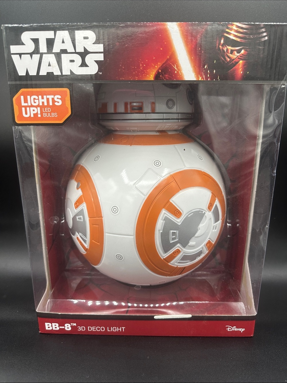 NIB Disney Star Wars BB-8 Orange & White 3D Deco Light - lights up